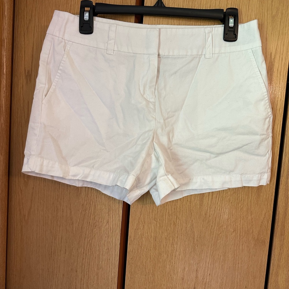 LOFT White Shorts Tailored Cotton Blend